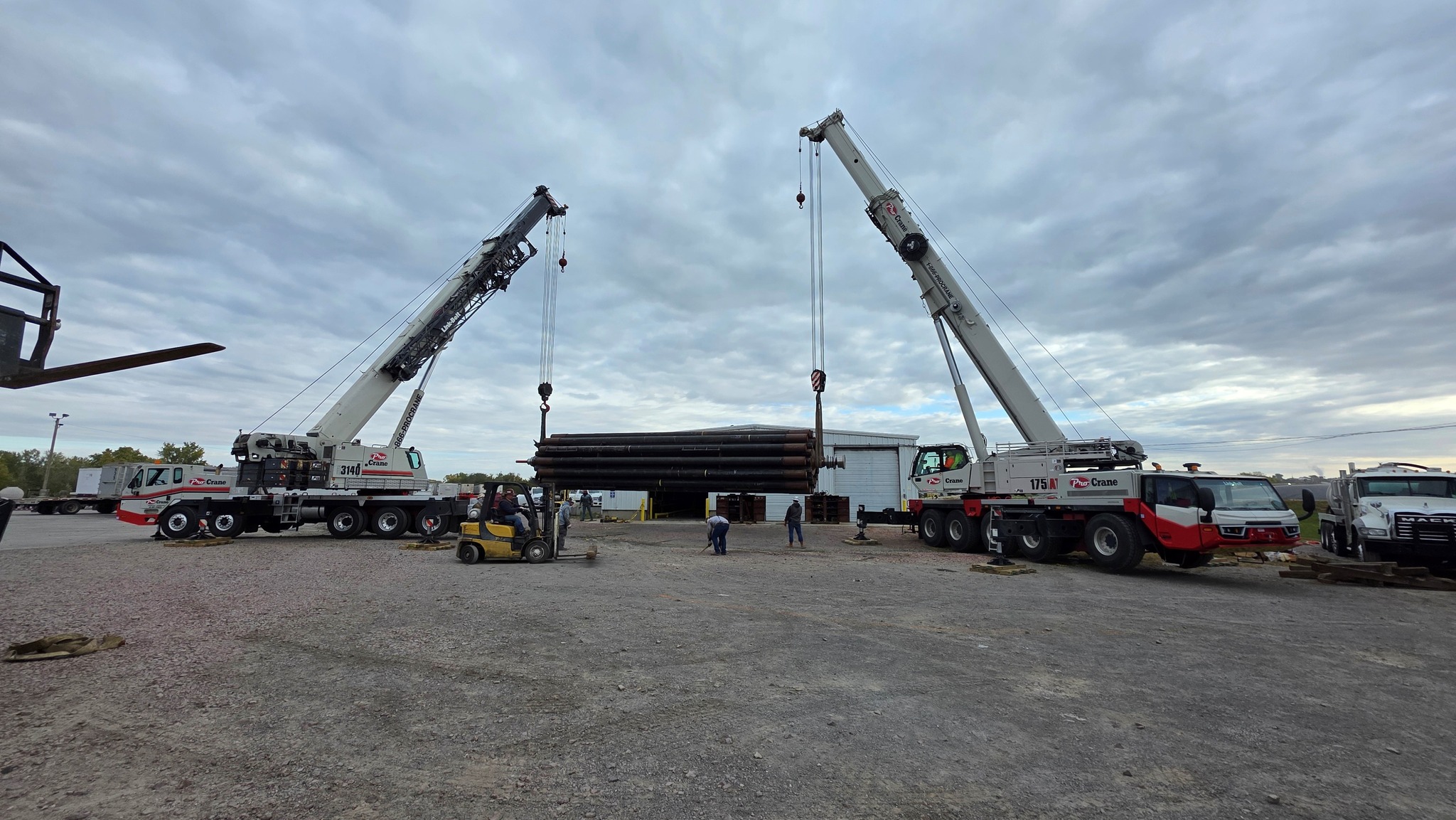 Pro Crane Assists with Cooker and Shaft Lift